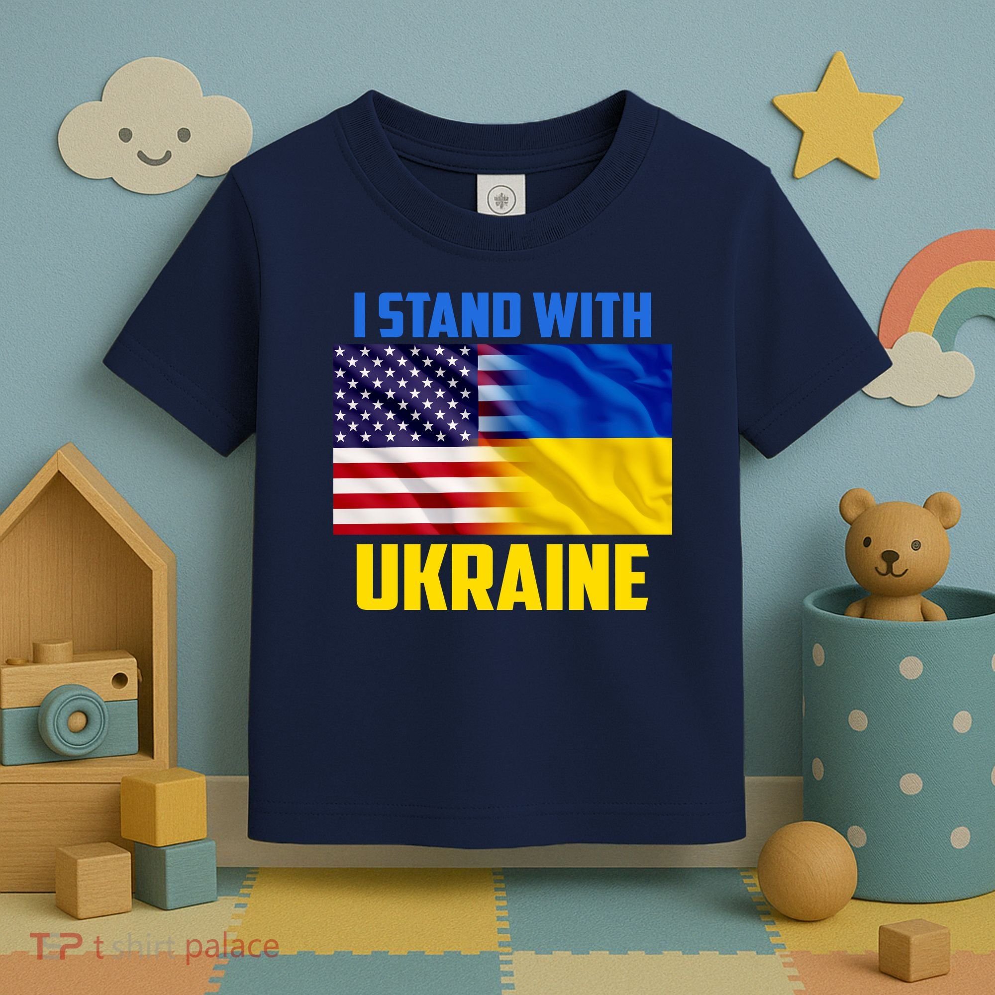 I Stand With Ukraine USA Ukrainian Pride Support Toddler T-Shirt