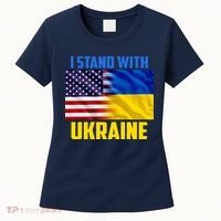 I Stand With Ukraine USA Ukrainian Pride Support Women's T-Shirt thumb 0