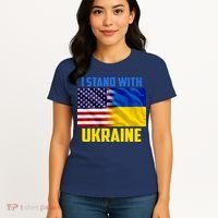 I Stand With Ukraine USA Ukrainian Pride Support Women's T-Shirt thumb 4