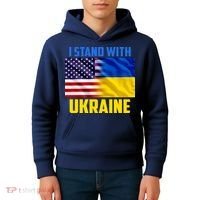 I Stand With Ukraine USA Ukrainian Pride Support Kids Hoodie thumb 4