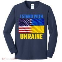 I Stand With Ukraine USA Ukrainian Pride Support Kids Long Sleeve Shirt thumb 0