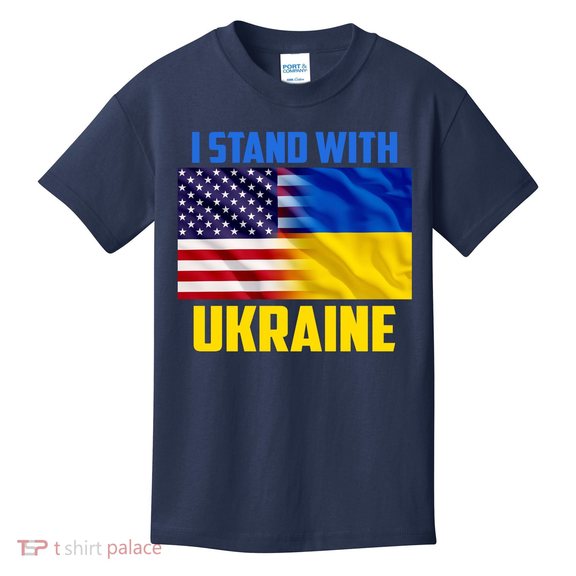 I Stand With Ukraine USA Ukrainian Pride Support Kids T-Shirt