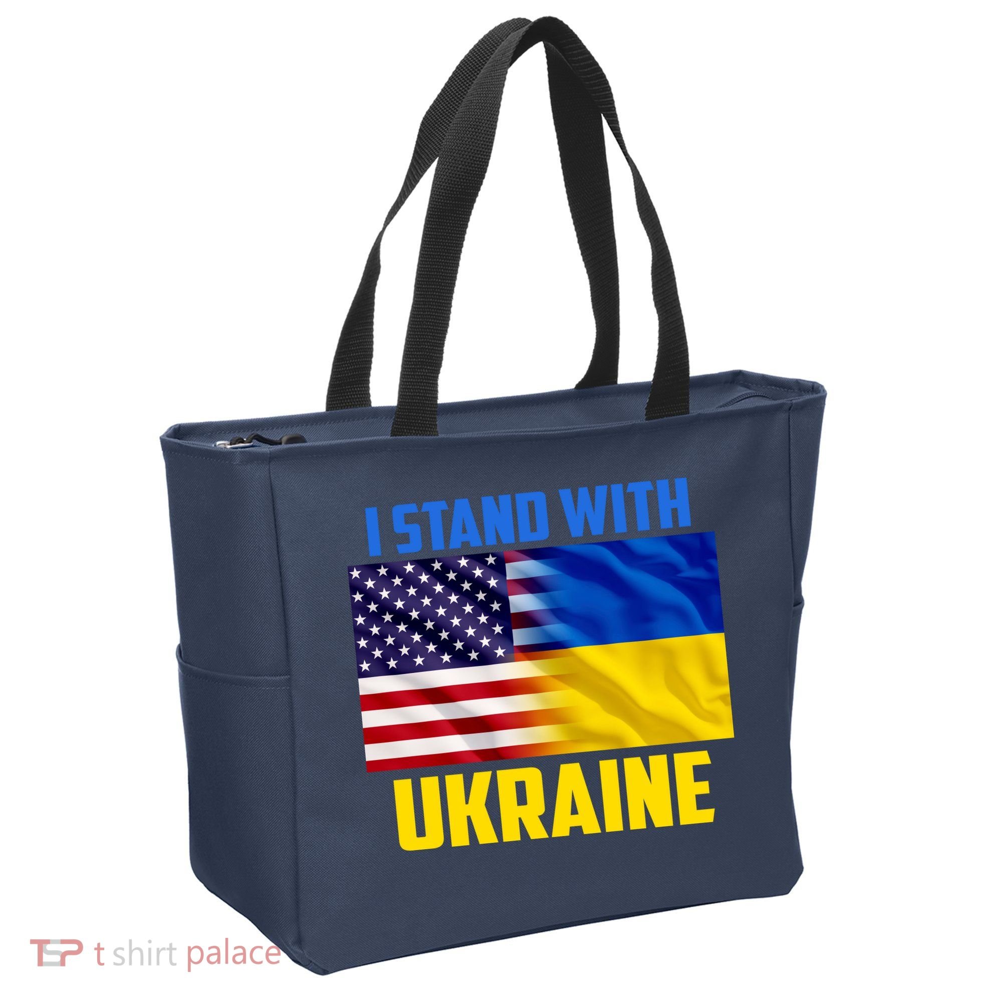 I Stand With Ukraine USA Ukrainian Pride Support Tote Bag
