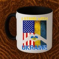 I Stand With Ukraine Heart USA Flag Coffee Mug thumb 2