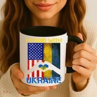 I Stand With Ukraine Heart USA Flag Coffee Mug thumb 3