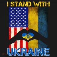 I Stand With Ukraine Heart USA Flag Ornament thumb 1