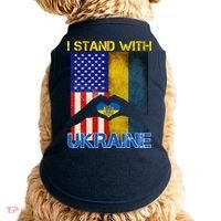 I Stand With Ukraine Heart USA Flag Doggie Tank thumb 0