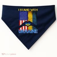 I Stand With Ukraine Heart USA Flag USA-Made Doggie Bandana thumb 0