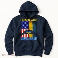 I Stand With Ukraine Heart USA Flag Hoodie thumb 0