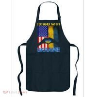 I Stand With Ukraine Heart USA Flag Apron thumb 0