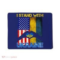 I Stand With Ukraine Heart USA Flag Mousepad thumb 0