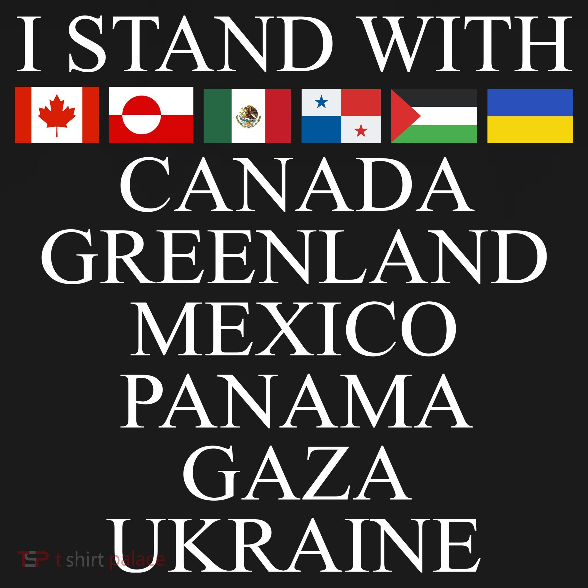 I Stand With Canada Greenland Mexico Panama Gaza Ukraine Baby Bodysuit