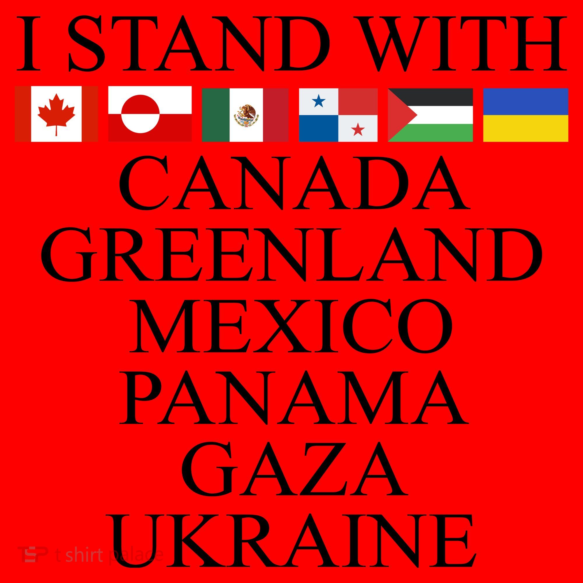 I Stand With Canada Greenland Mexico Panama Gaza Ukraine Santa Hat