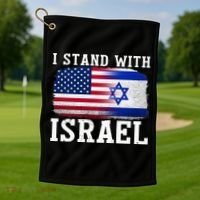 I Stand With Israel Strong Golf Towel thumb 1