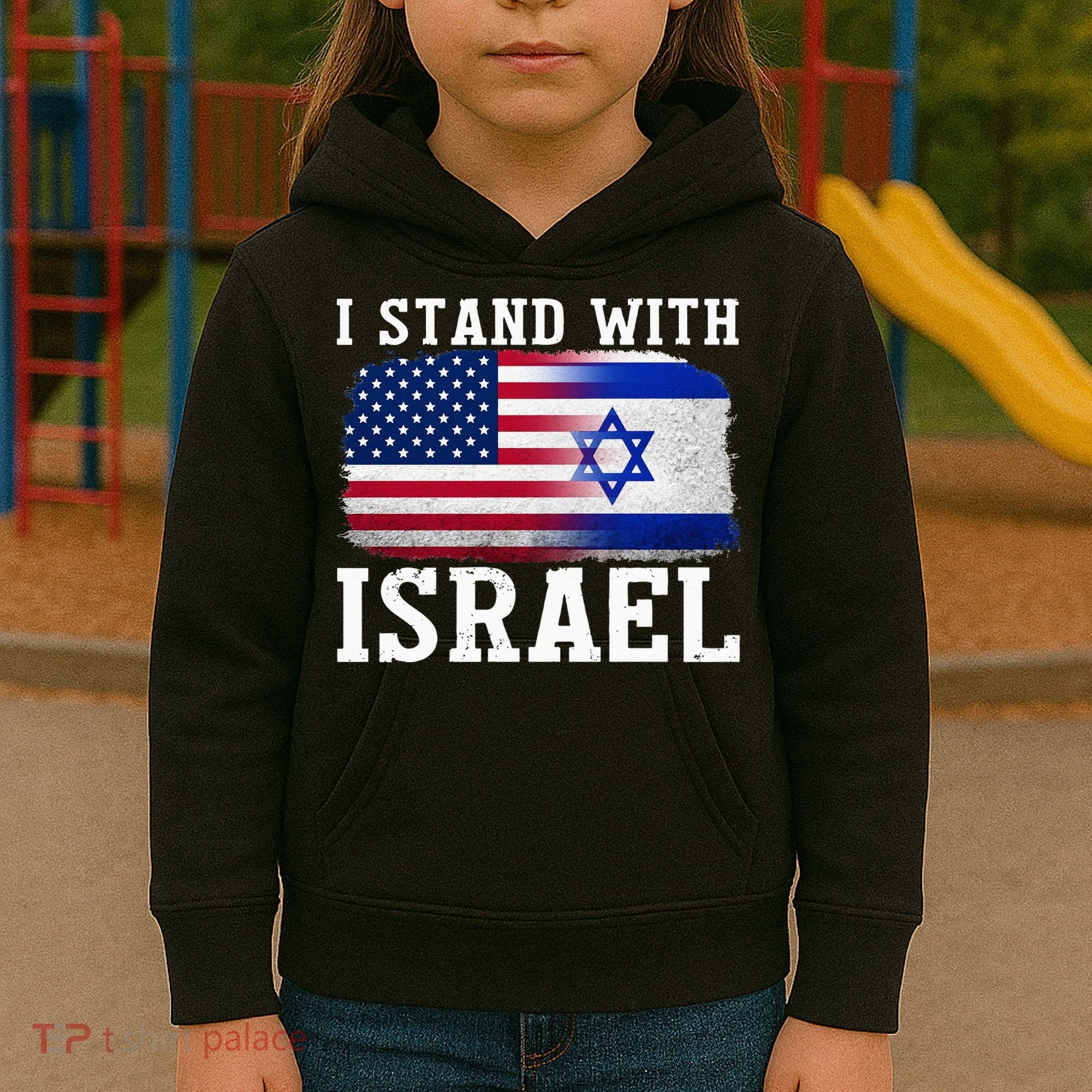 I Stand With Israel Strong Kids Hoodie