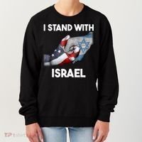 I Stand With Israel I Stand With Israel America Flag Women's Sweatshirt thumb 0