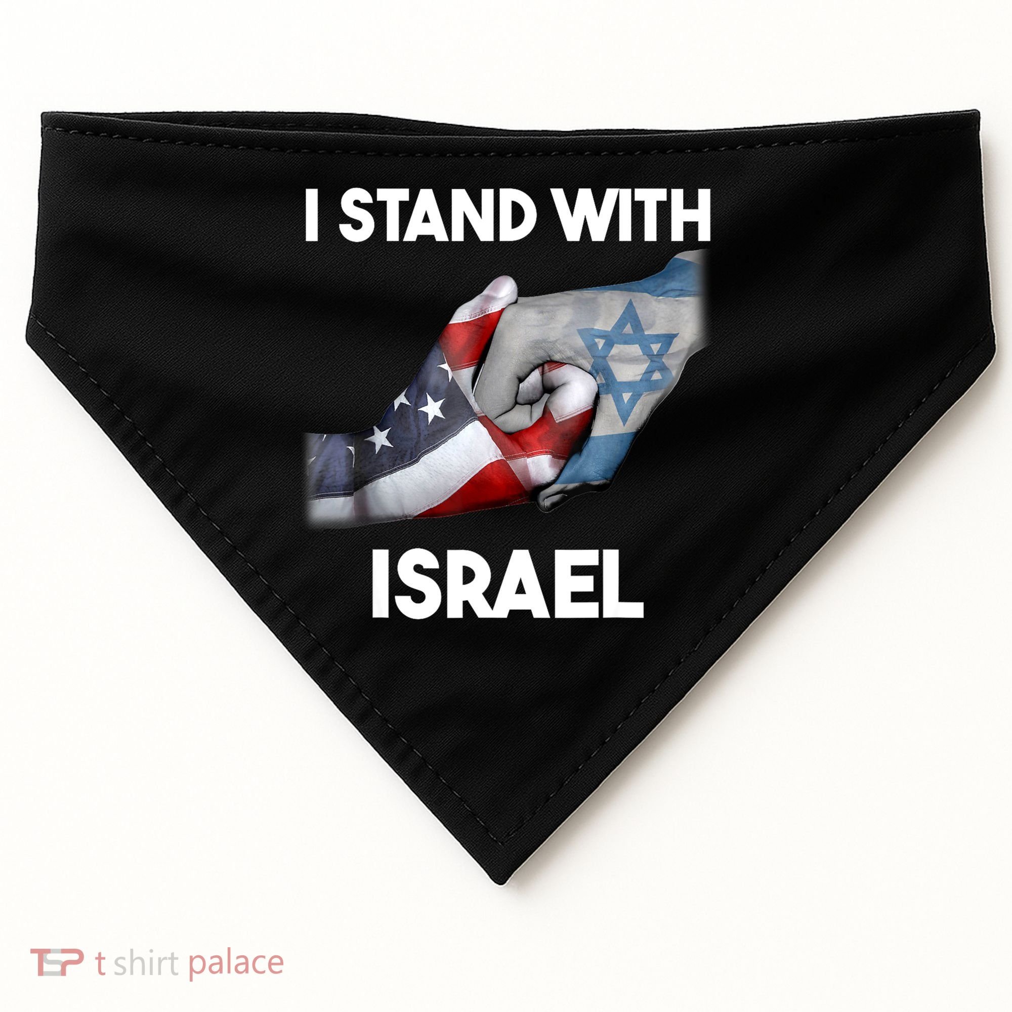 I Stand With Israel I Stand With Israel America Flag USA-Made Doggie Bandana