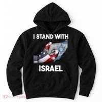 I Stand With Israel I Stand With Israel America Flag Hoodie thumb 0