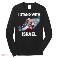 I Stand With Israel I Stand With Israel America Flag Long Sleeve Shirt thumb 0