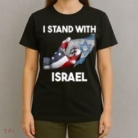 I Stand With Israel I Stand With Israel America Flag T-Shirt thumb 4