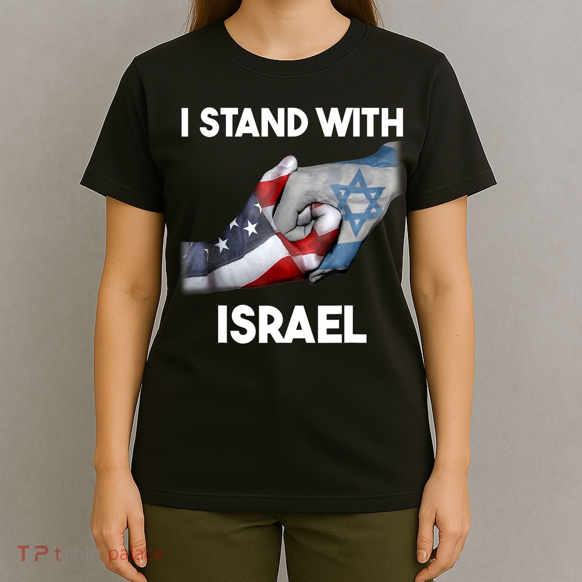 I Stand With Israel I Stand With Israel America Flag T-Shirt