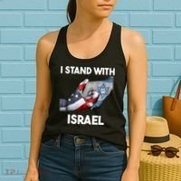 I Stand With Israel I Stand With Israel America Flag Women's Tank Top thumb 2