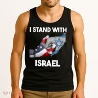 I Stand With Israel I Stand With Israel America Flag Tank Top thumb 3