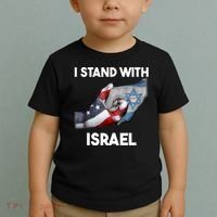 I Stand With Israel I Stand With Israel America Flag Toddler T-Shirt thumb 2