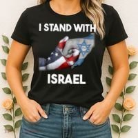 I Stand With Israel I Stand With Israel America Flag Women's T-Shirt thumb 2