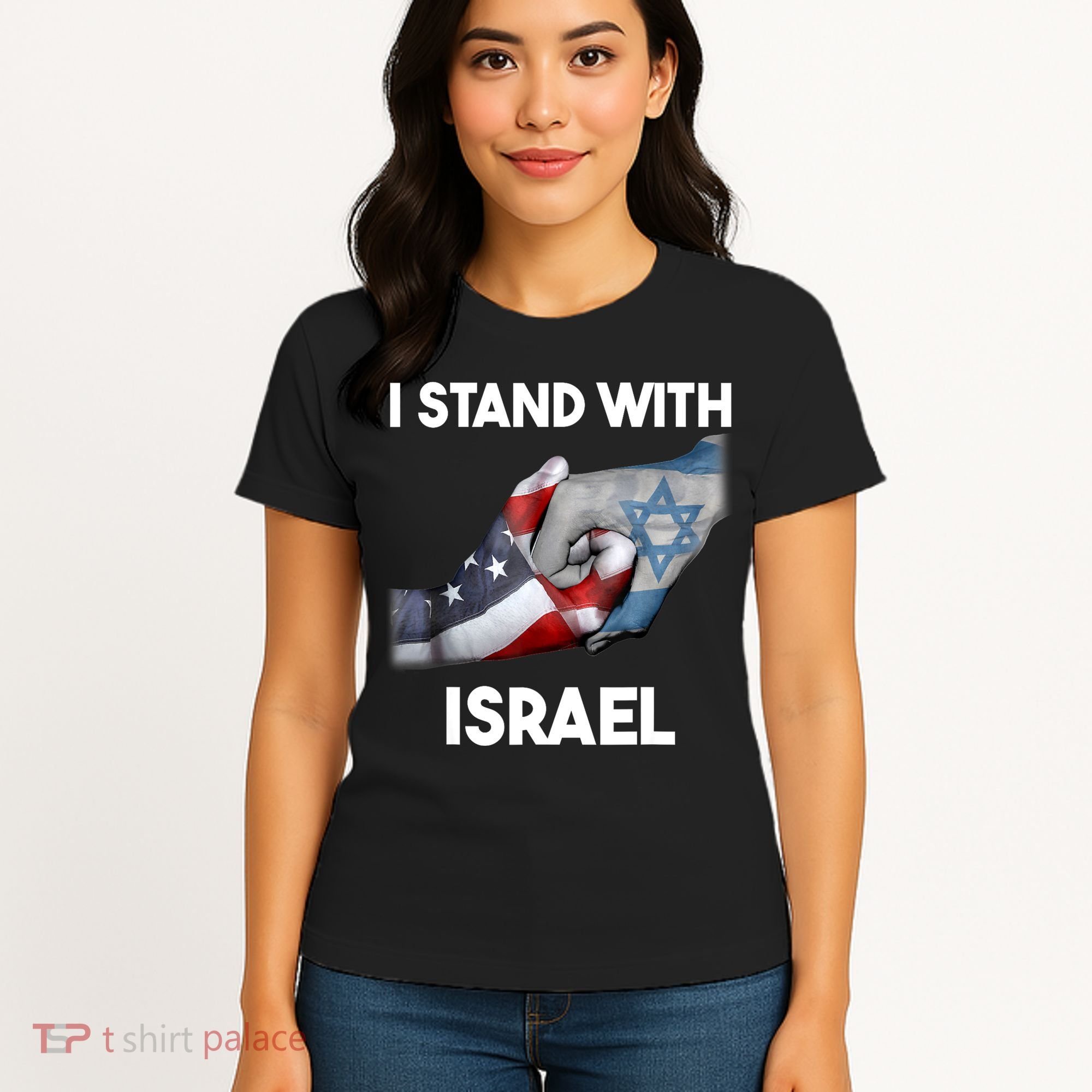 I Stand With Israel I Stand With Israel America Flag Women's T-Shirt