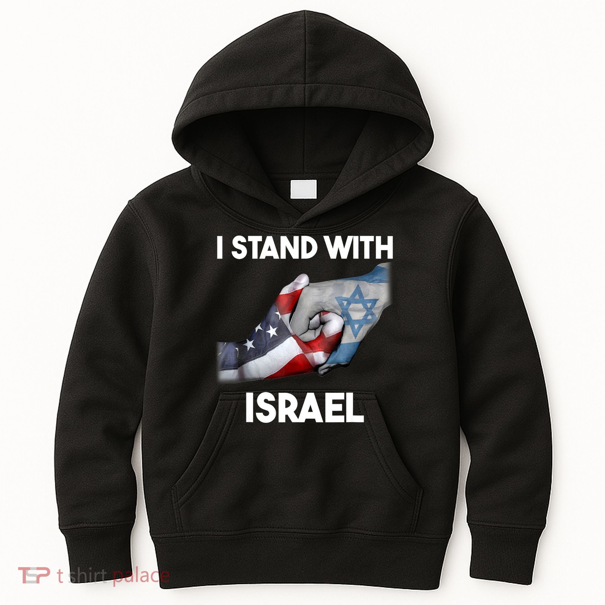 I Stand With Israel I Stand With Israel America Flag Kids Hoodie