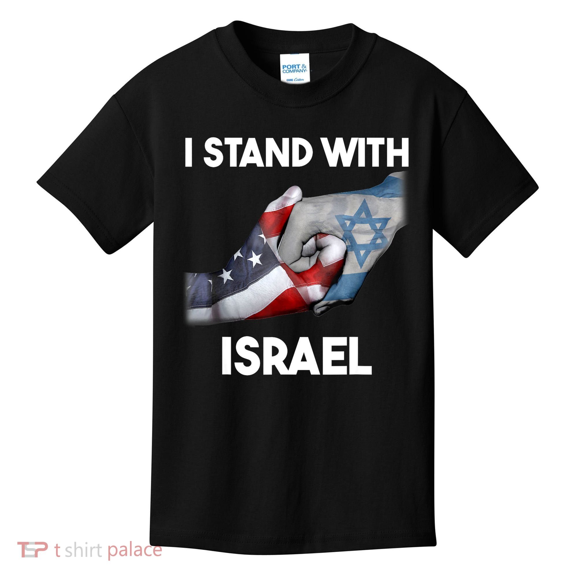 I Stand With Israel I Stand With Israel America Flag Kids T-Shirt
