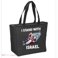 I Stand With Israel I Stand With Israel America Flag Tote Bag thumb 2