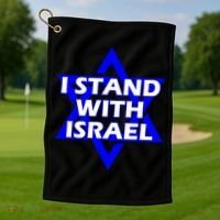 I Stand With Israel Star Of David Golf Towel thumb 1