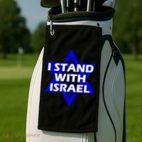 I Stand With Israel Star Of David Golf Towel thumb 2