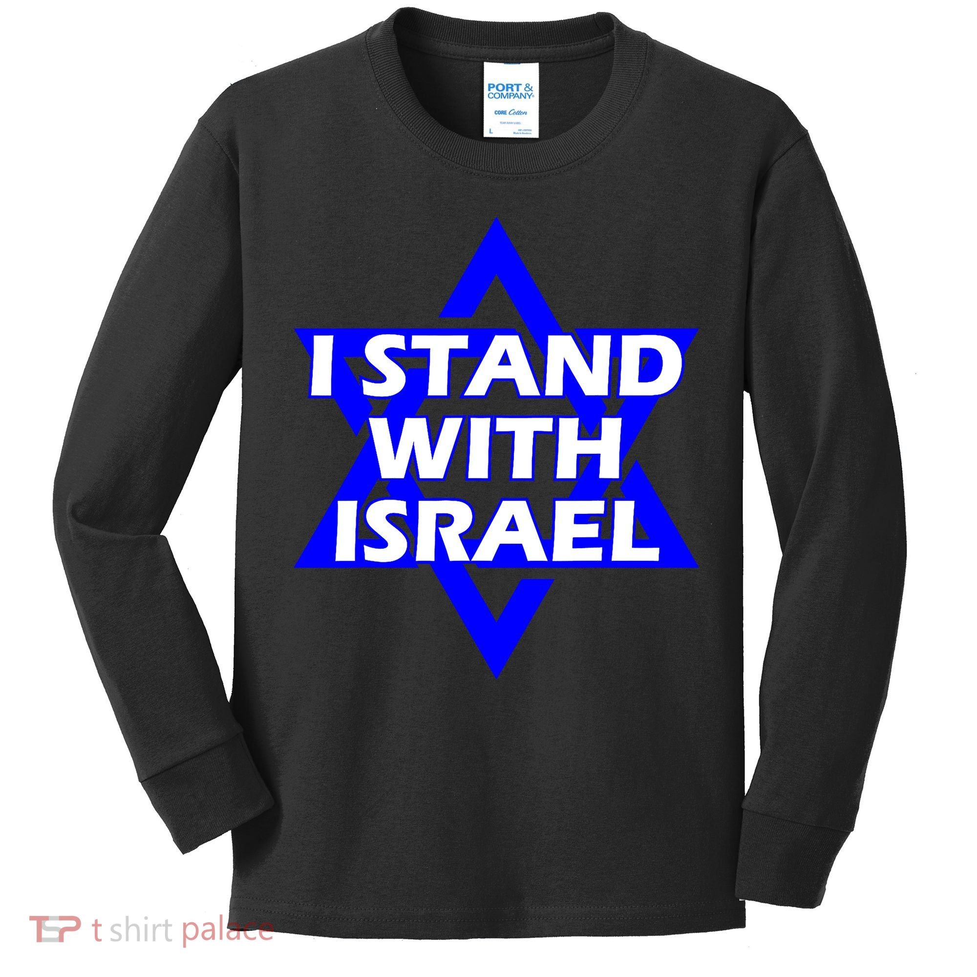 I Stand With Israel Star Of David Kids Long Sleeve Shirt