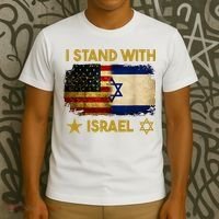 I Stand With Israel I Stand With Israel America Flag T-Shirt thumb 3