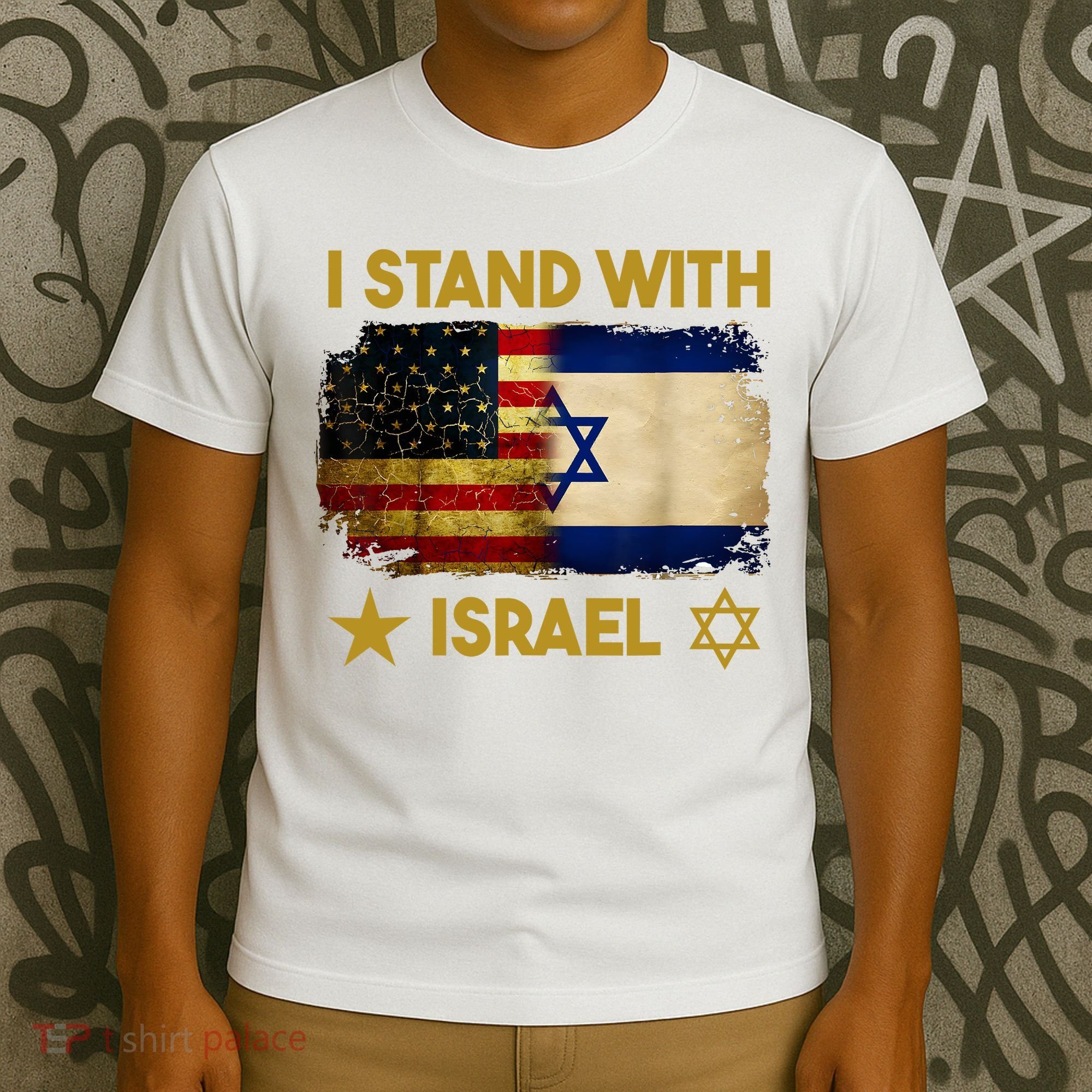 I Stand With Israel I Stand With Israel America Flag T-Shirt