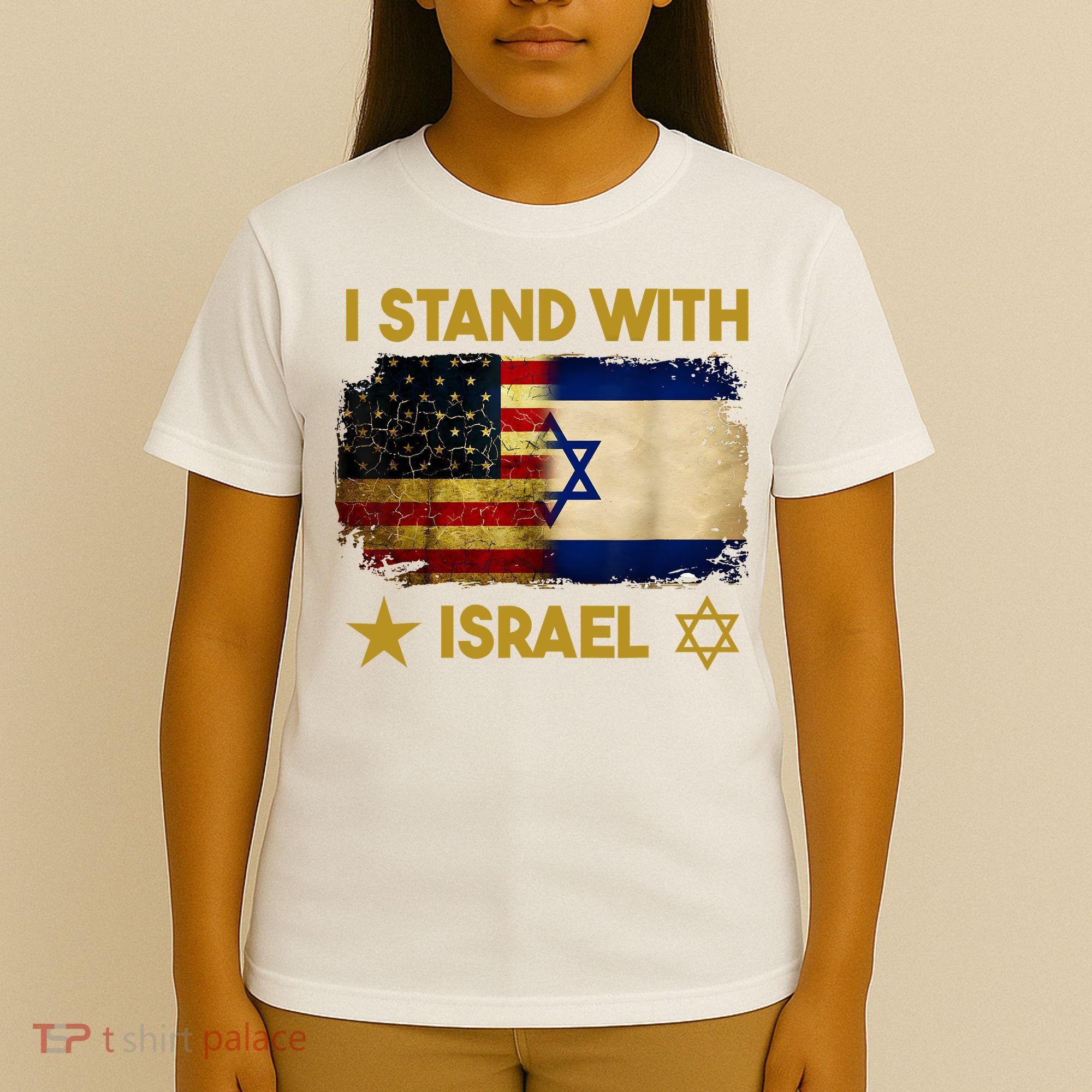 I Stand With Israel I Stand With Israel America Flag T-Shirt