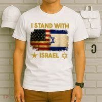 I Stand With Israel I Stand With Israel America Flag T-Shirt thumb 6