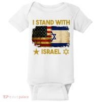 I Stand With Israel I Stand With Israel America Flag Baby Bodysuit thumb 0