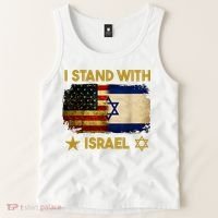 I Stand With Israel I Stand With Israel America Flag Tank Top thumb 2