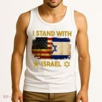 I Stand With Israel I Stand With Israel America Flag Tank Top thumb 3
