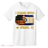 I Stand With Israel I Stand With Israel America Flag Kids T-Shirt thumb 0