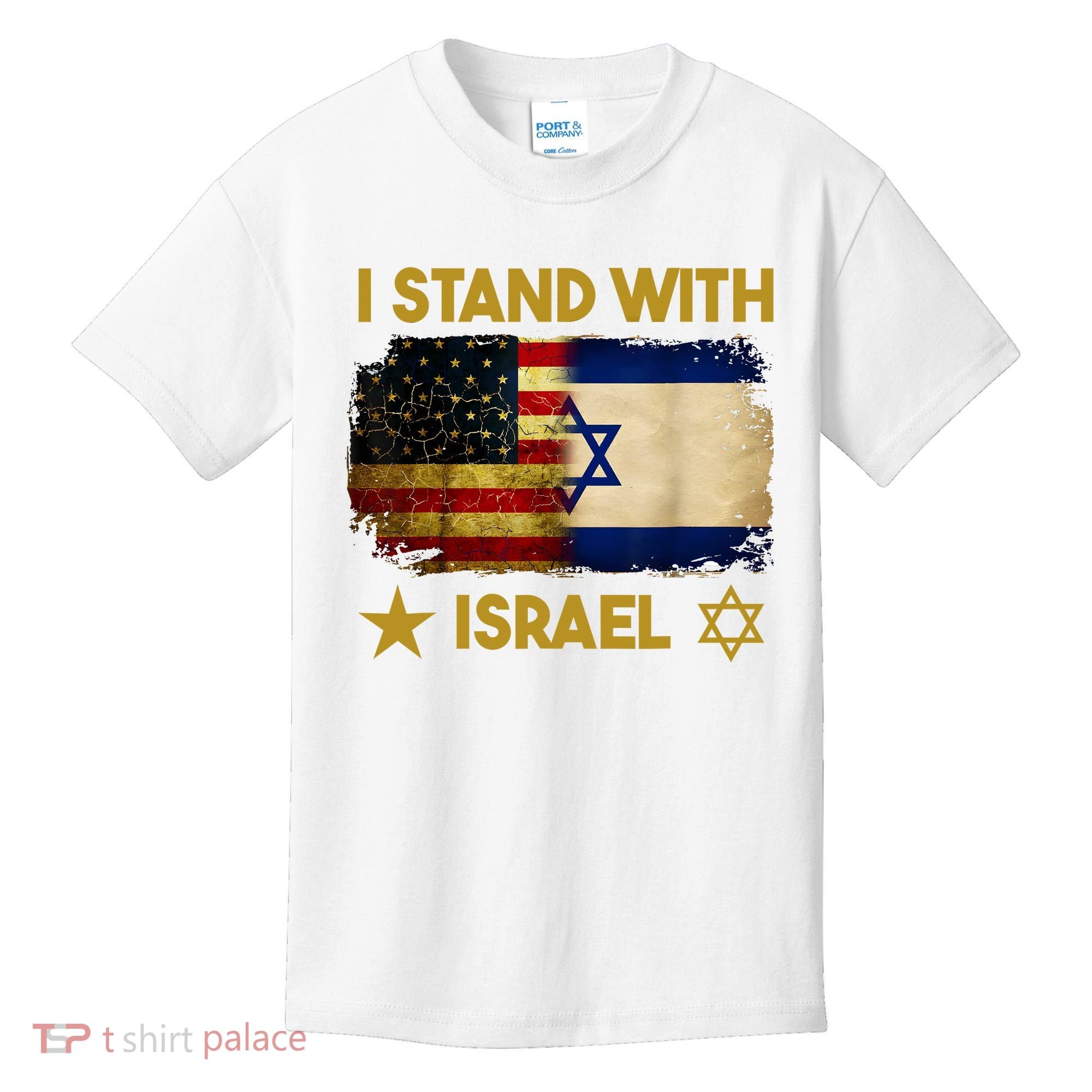 I Stand With Israel I Stand With Israel America Flag Kids T-Shirt