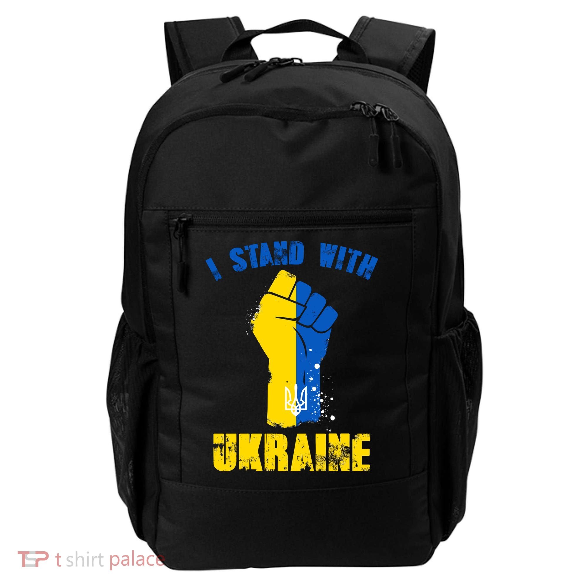 I Stand With Ukraine Fist Trident Support Backpack