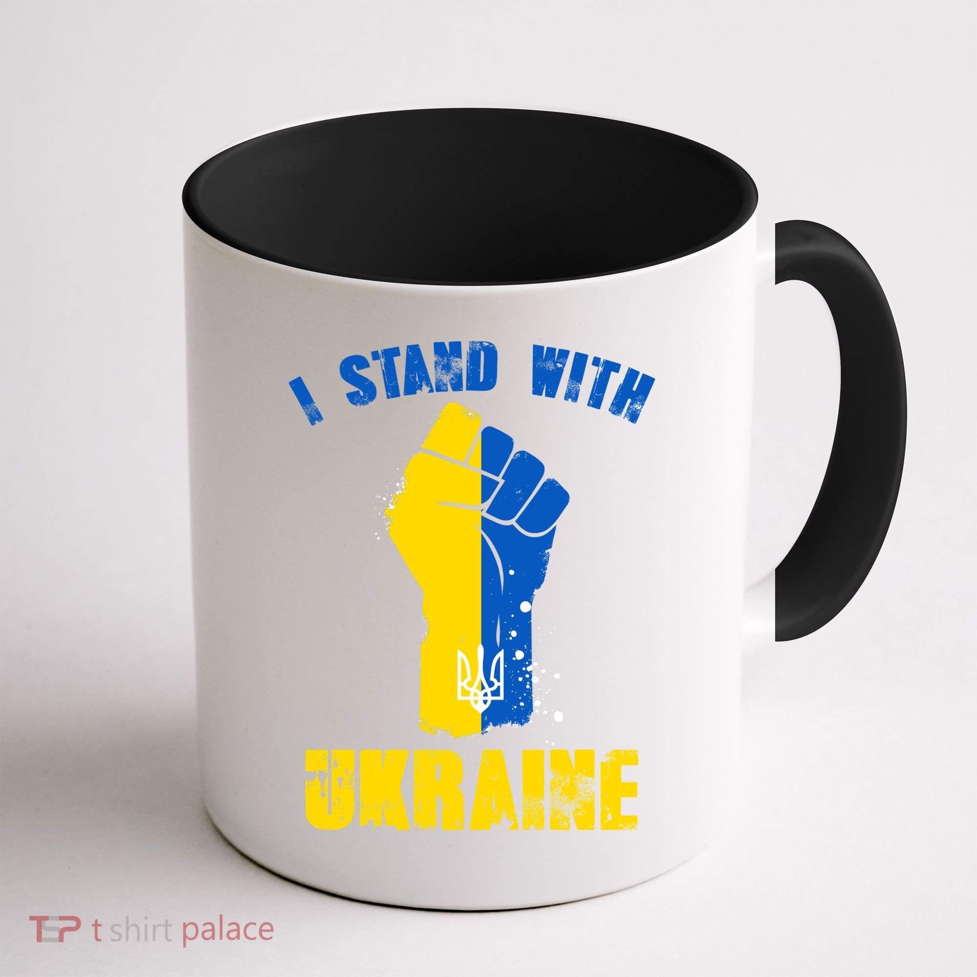 I Stand With Ukraine Fist Trident Support Coffee Mug