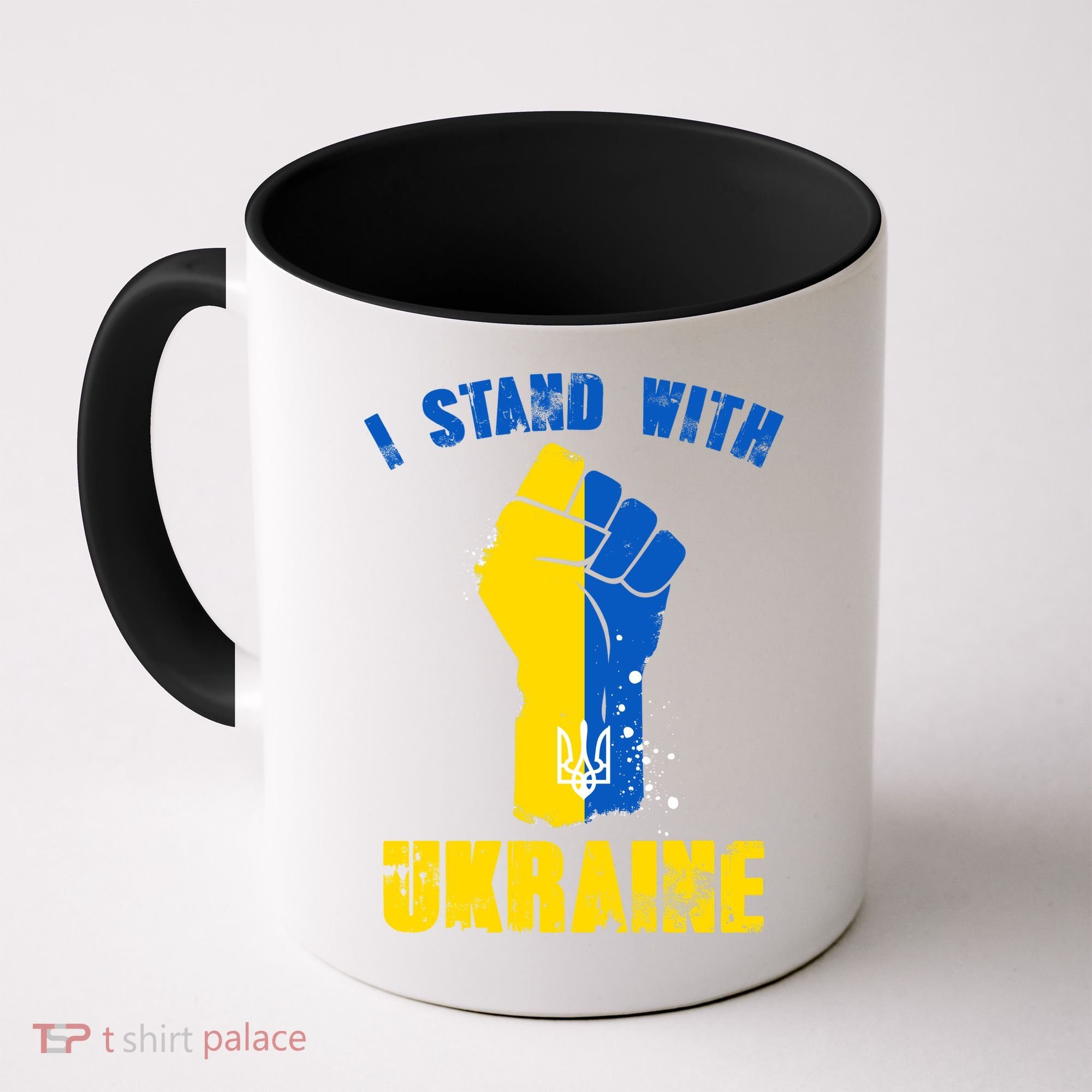 I Stand With Ukraine Fist Trident Support Coffee Mug