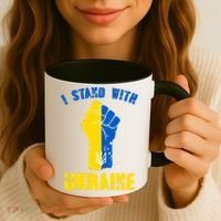 I Stand With Ukraine Fist Trident Support Coffee Mug thumb 3