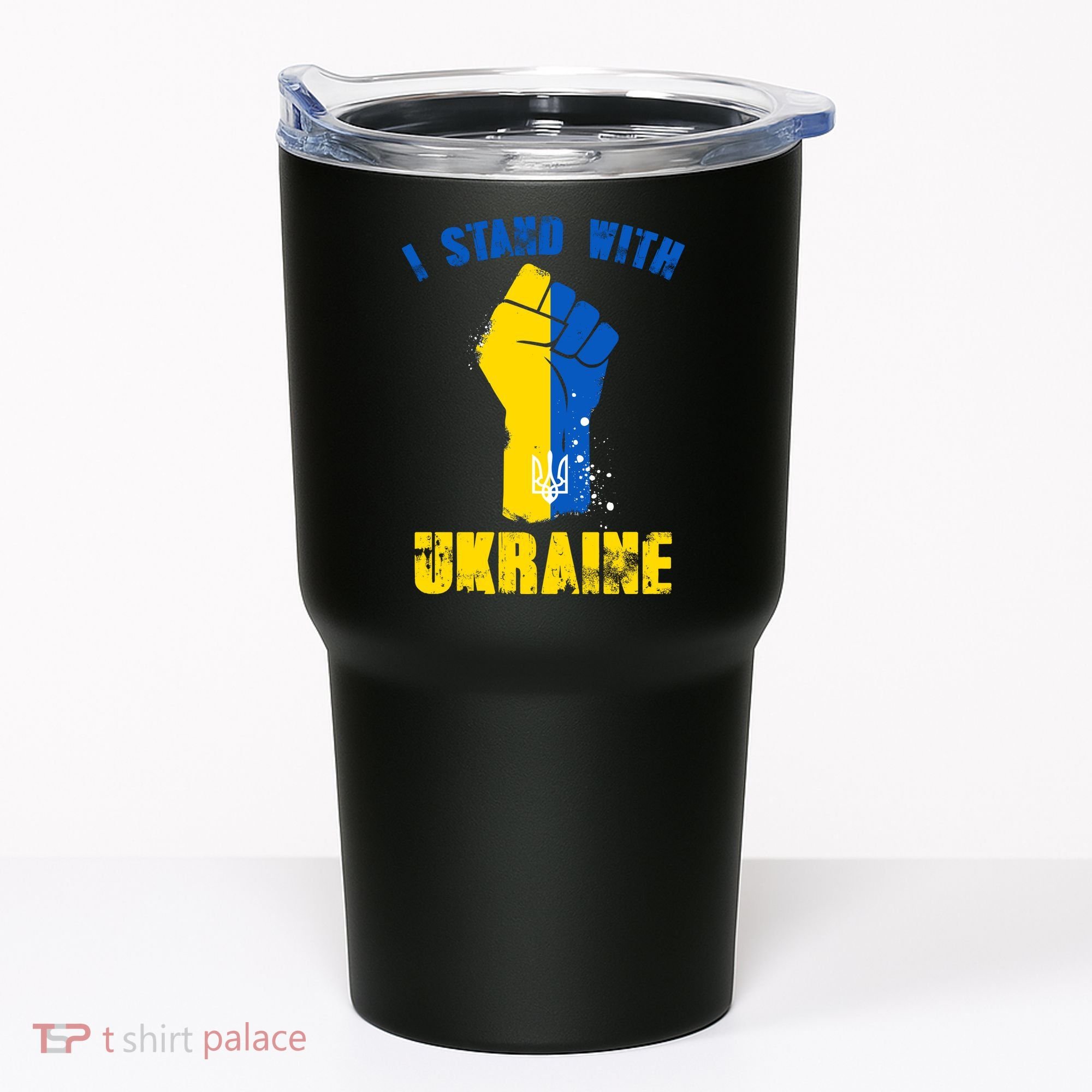 I Stand With Ukraine Fist Trident Support Tumbler